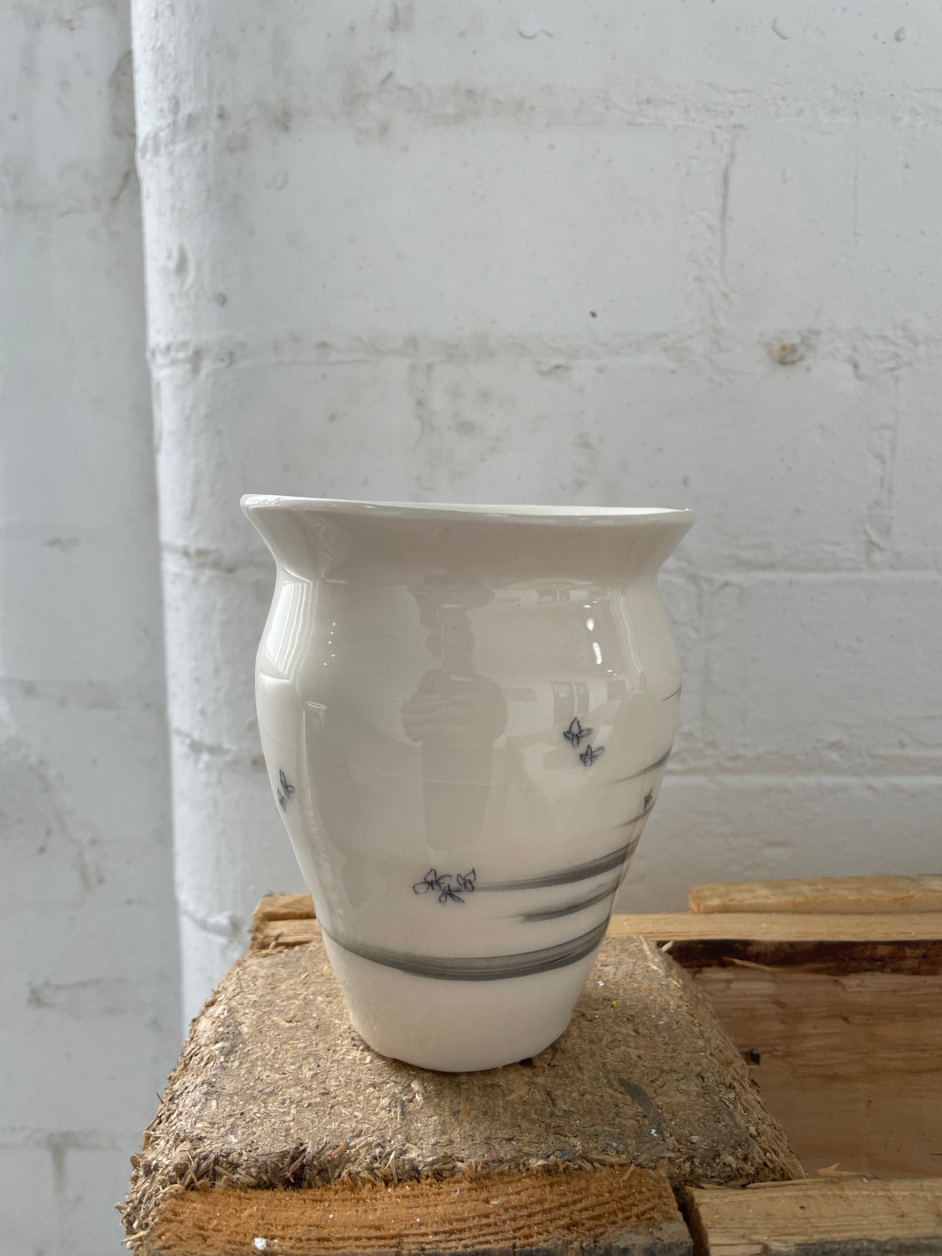 B/W etched vase